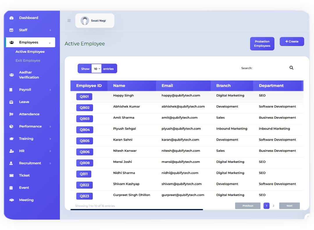 Course Management Interface